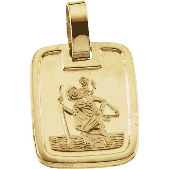 18K Yellow 13x10 mm St. Christopher Medal