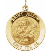 14K Yellow 22 mm Round St. Joseph Medal