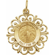 14k Yellow 18 Mm St. Jude Medal
