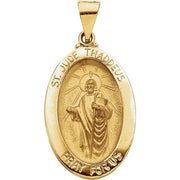 14K Yellow 23.25x16 mm Hollow Oval St. Jude Medal