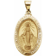 14K Yellow 23x16 mm Oval Hollow Miraculous Medal