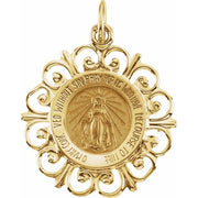 14K Yellow 18 mm Round Miraculous Medal