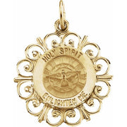 14k Yellow 18.5 Mm Holy Spirit Medal