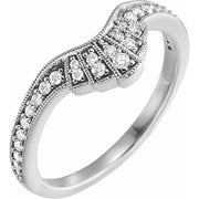 14k White 1/5 Ctw Natural Diamond Contour Band