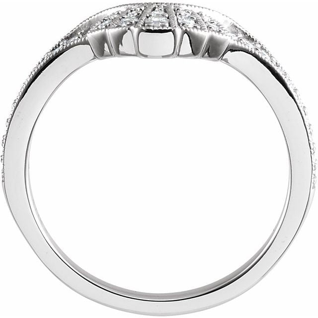 14k White 1/5 Ctw Natural Diamond Contour Band