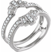 14K White 1/3 CTW Natural Diamond Ring Guard