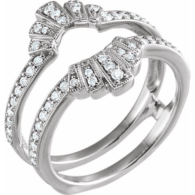 14K White 1/3 CTW Natural Diamond Ring Guard