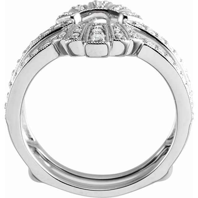 14K White 1/3 CTW Natural Diamond Ring Guard
