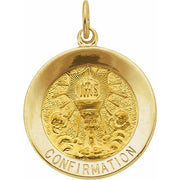14K Yellow 12 mm Round Confirmation Pendant Medal