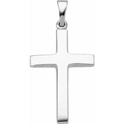 14K White Cross Pendant