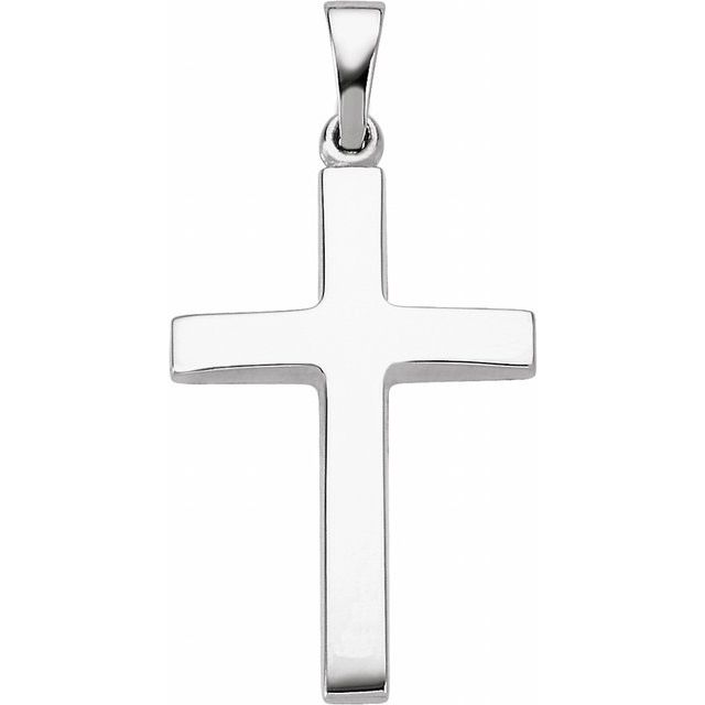 14K White Cross Pendant
