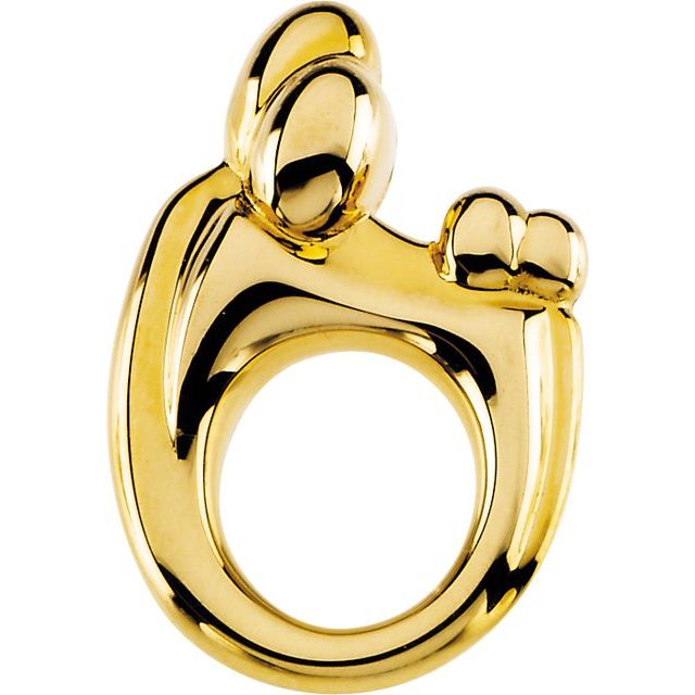 14K Yellow 20.25x14 mm Mother and Child® Slide Pendant