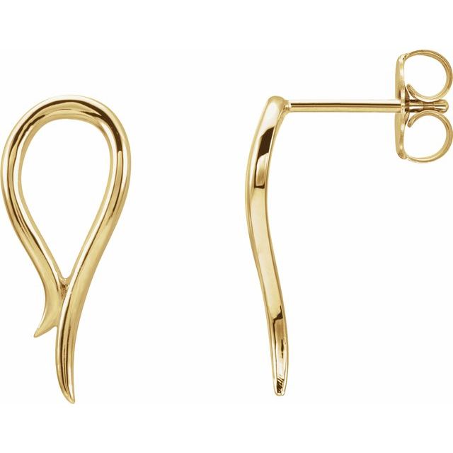 14K Yellow Freeform Earrings