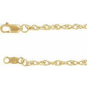 18K Yellow 2 mm Rope 18' Chain
