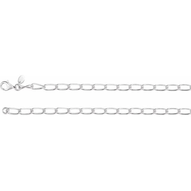 Sterling Silver 4.7 mm Elongated Curb 18' Chain