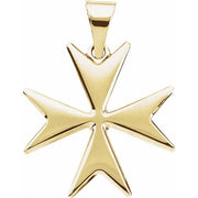 14K Yellow Maltese Cross Pendant