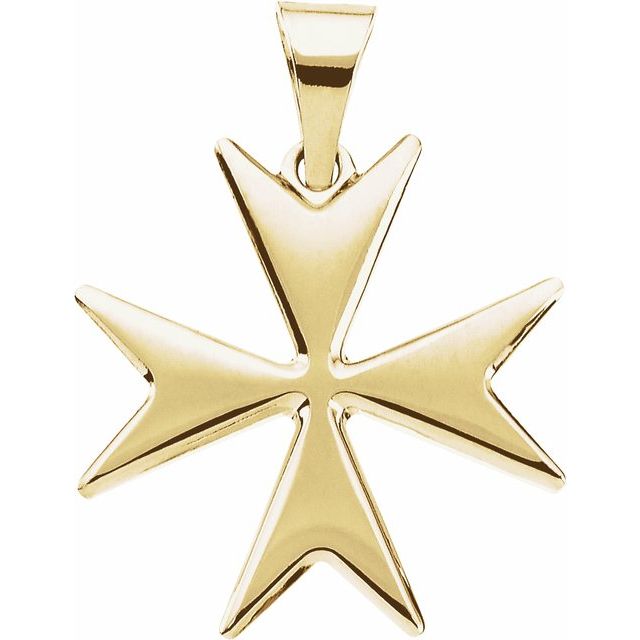 14K Yellow Maltese Cross Pendant