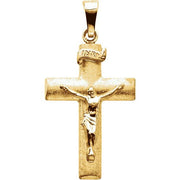 14K Yellow 35.4x16 mm Hollow Crucifix Pendant