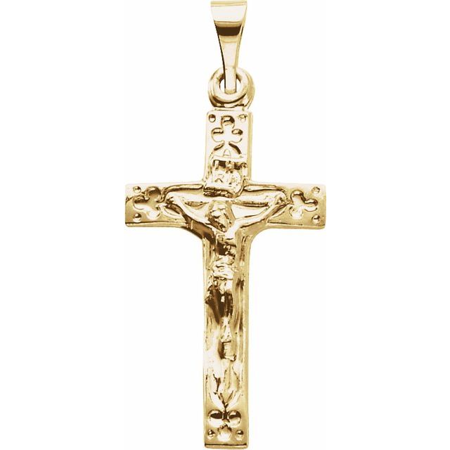 14K Yellow 20x12 mm Crucifix Pendant