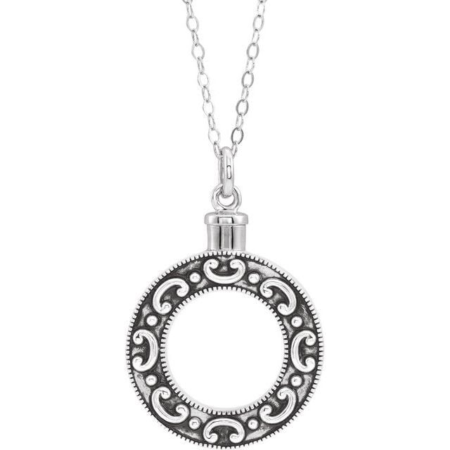 Sterling Silver Celebration of Life Ash Holder 18' Necklace
