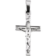 14k White 17.5x11 Mm Crucifix Pendant