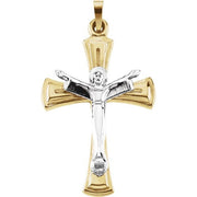 14K Yellow & White 31.75x23 mm Risen Christ Crucifix Pendant
