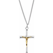 Sterling Silver 29x18 mm Crucifix 24' Necklace