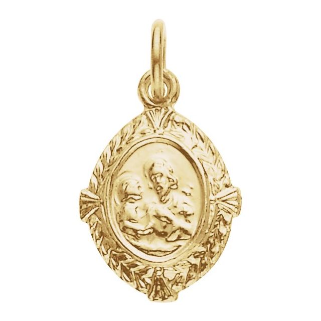 14K Yellow 12x9 mm St. Joseph Medal
