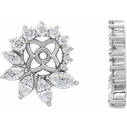 14K White 7/8 CTW Natural Diamond Earring Jackets with 6 mm ID