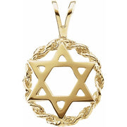 14K Yellow Star Of David Pendant