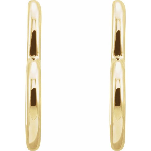 14K Yellow Heart 15.9 mm Hoop Earrings
