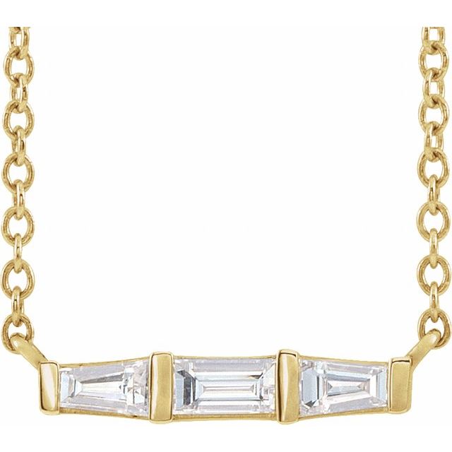 14K Yellow 1/8 CTW Natural Diamond Bar 18' Necklace