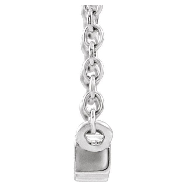14K White 1/8 CTW Natural Diamond Bar 18' Necklace