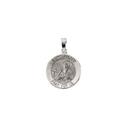 14K White 15 mm Round St. Andrew Medal