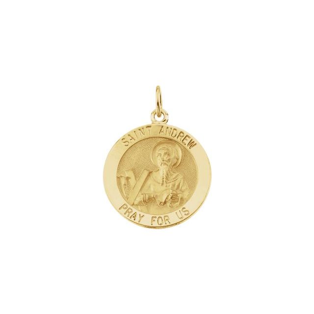 14K Yellow 25 mm Round St. Andrew Medal
