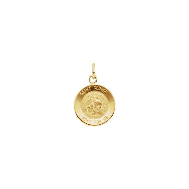 14K Yellow 12 mm Round St. George Medal