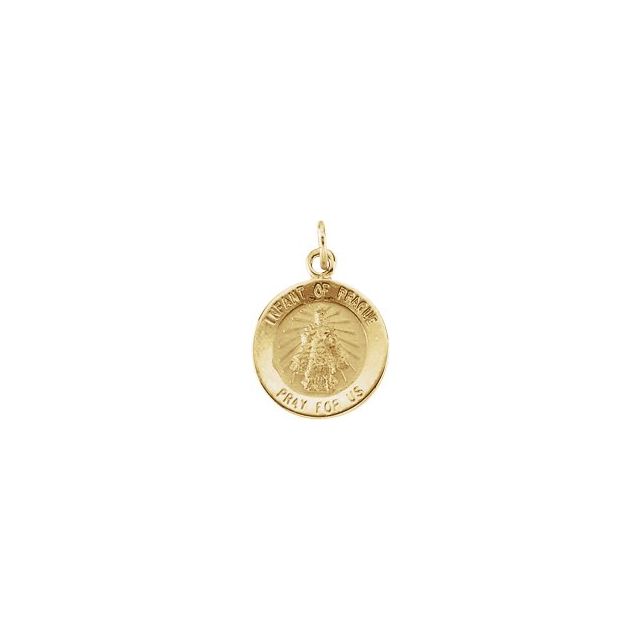 14K Yellow 12 mm Round Infant of Prague Medal