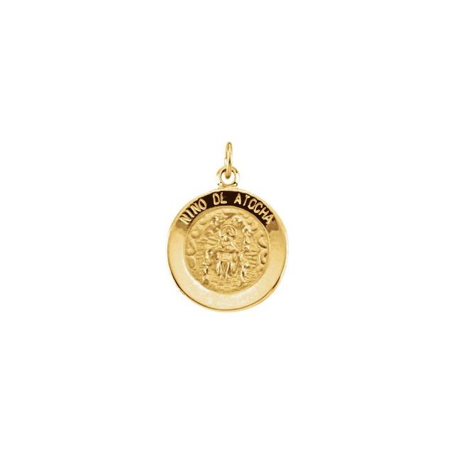 14K Yellow 15 mm Nino de Atocha Medal