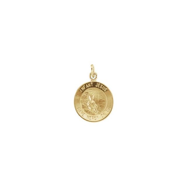 14K Yellow 12 mm Infant Jesus Medal