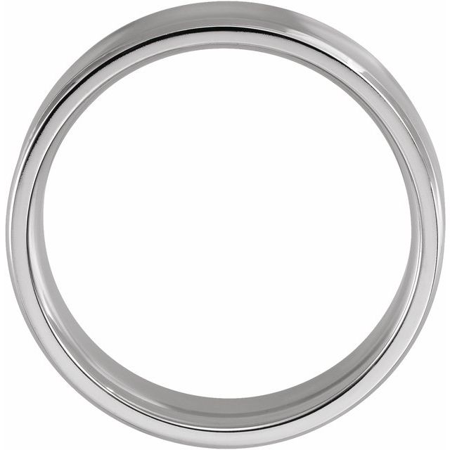 14K White 7 mm Beveled-Edge Concave Band Size 8.5