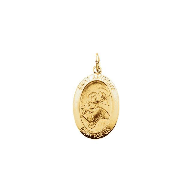 14K Yellow 19x13.5 mm St. Anthony of Padua Medal