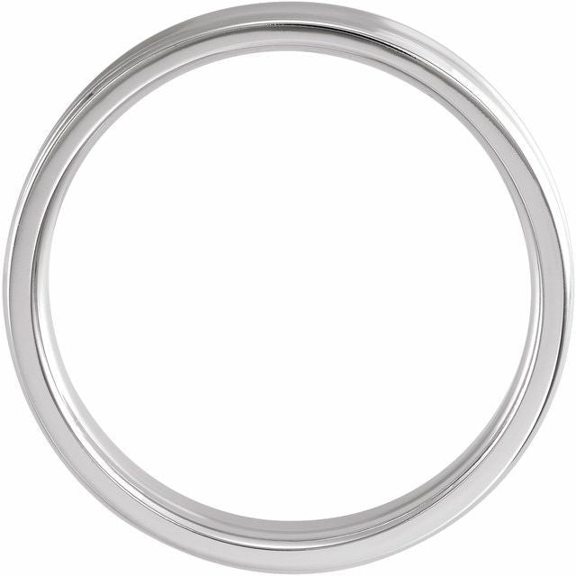 14K White 4 mm Beveled-Edge Concave Band Size 10