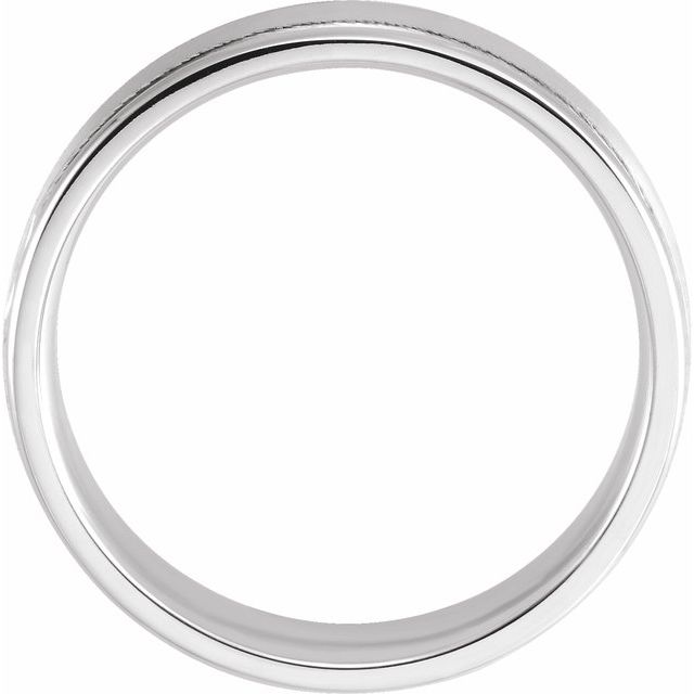 14k White 6 Mm Grooved Band Size 10