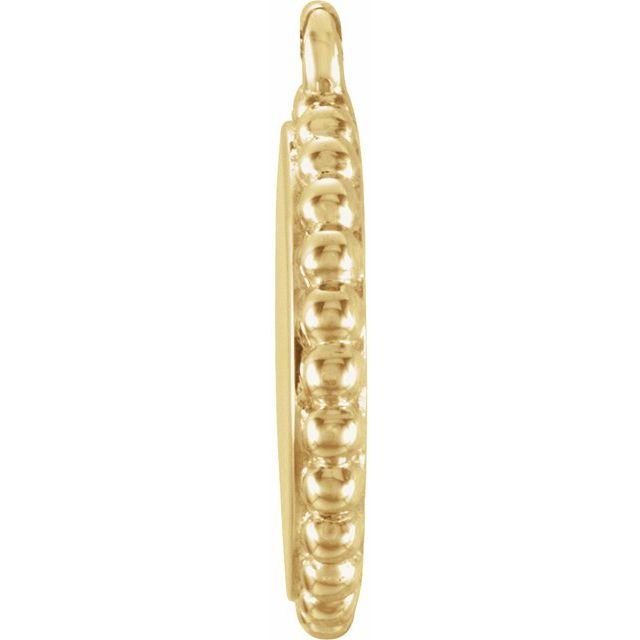 18k Yellow Vermeil Engravable Round Beaded Dangle