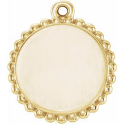18k Yellow Vermeil Engravable Round Beaded Dangle