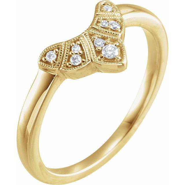 14K Yellow .06 CTW Natural Diamond Contour Band