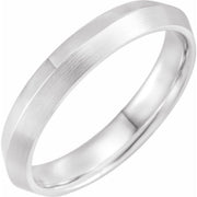 14k White 4 Mm Knife-edge Band With Satin Finish Size 8