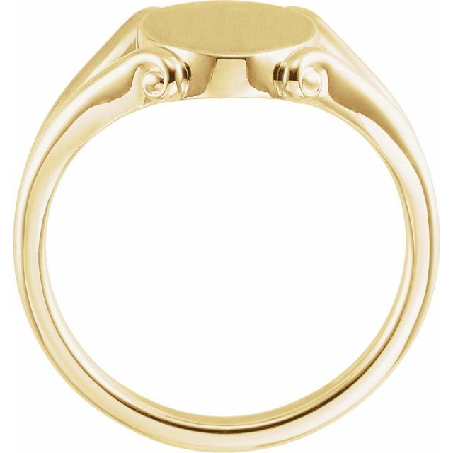 14K Yellow 13.2x8.6 mm Oval Signet Ring