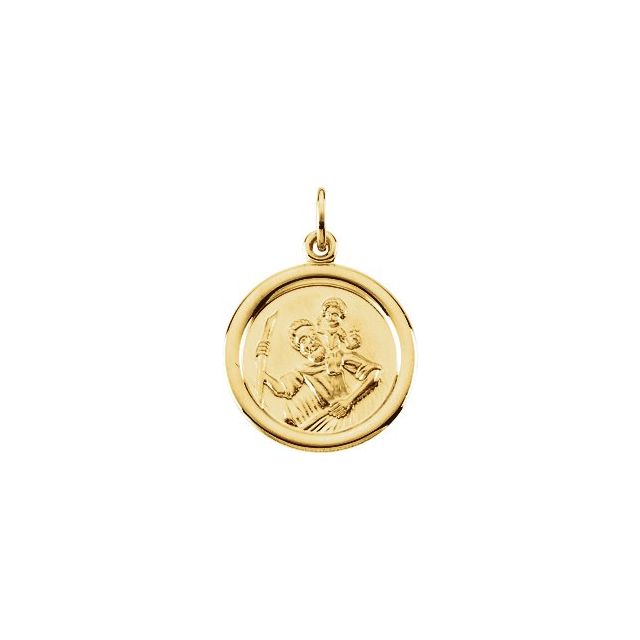 14K Yellow 16 mm St. Christopher Medal