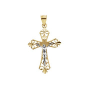 14K Yellow/White 27x19.5 mm Crucifix Pendant
